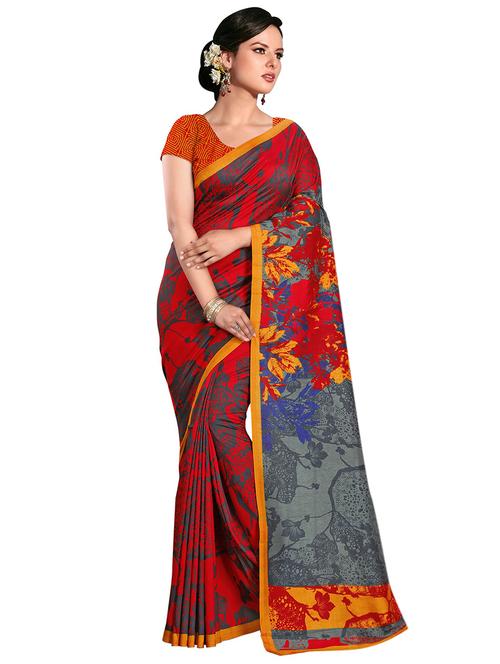 abstract printed bhagalpuri saree with blouse - 15731310 - Standard Image - 1