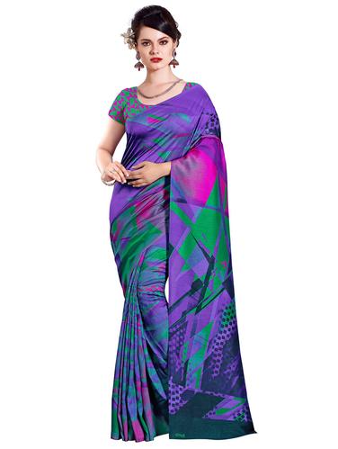 geometrical printed bhagalpuri saree with blouse - 15731316 - Very Small Image - 1