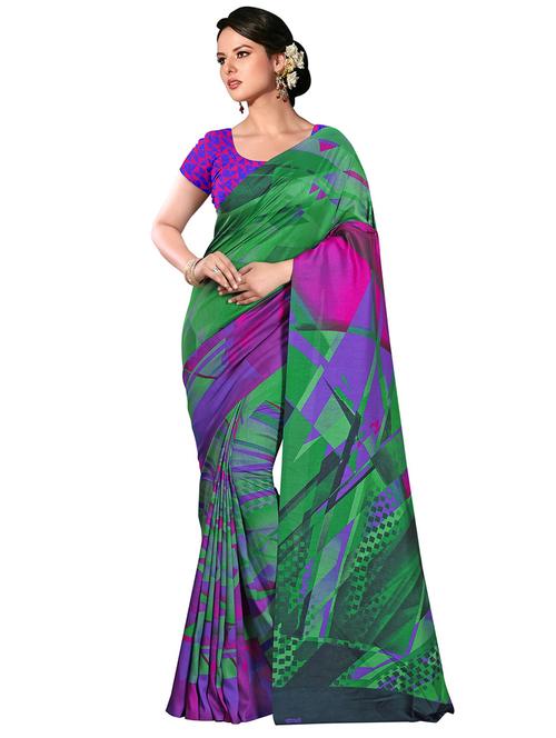 geometrical printed bhagalpuri saree with blouse - 15731317 - Standard Image - 1