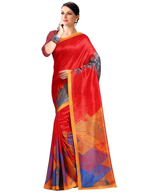 color block bhagalpuri saree with blouse - 15731320 - Standard Image - 1