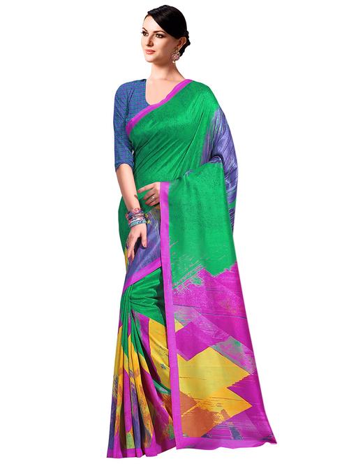 color block bhagalpuri saree with blouse - 15731322 - Standard Image - 1