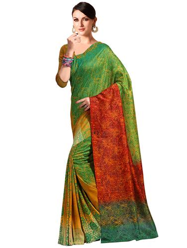 contrast border bhagalpuri saree with blouse - 15731329 - Very Small Image - 1