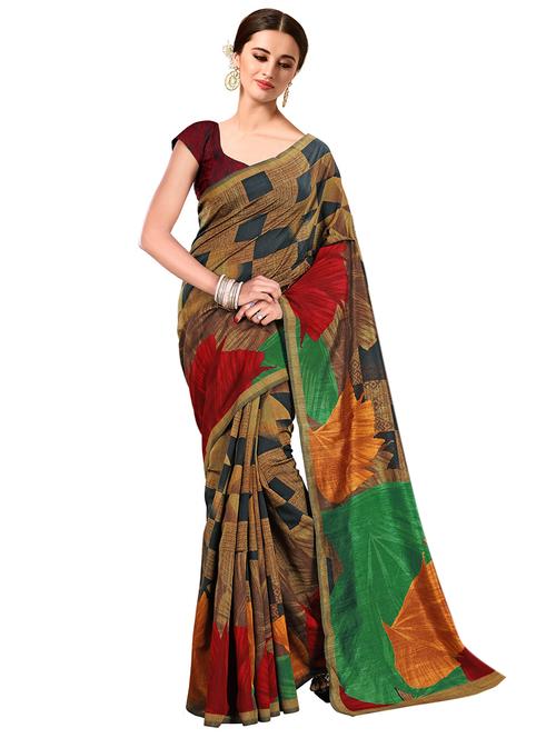 checkered bhagalpuri saree with blouse - 15731336 - Standard Image - 1