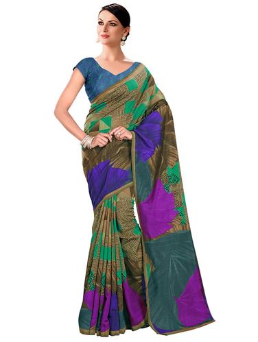 geometrical bhagalpuri saree with blouse - 15731337 - Very Small Image - 1