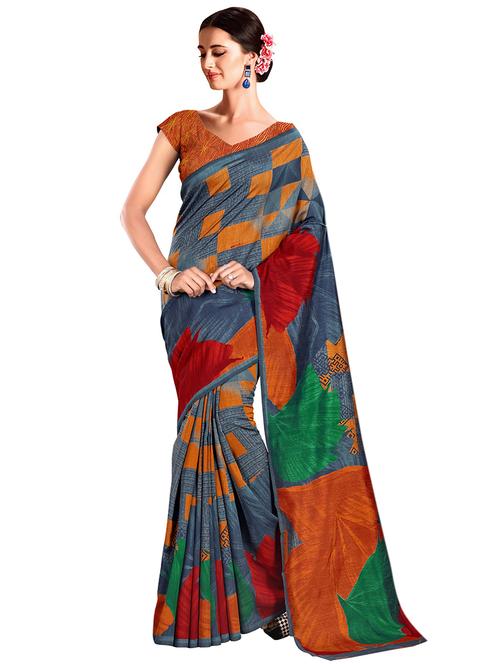 geometrical bhagalpuri saree with blouse - 15731338 - Standard Image - 1