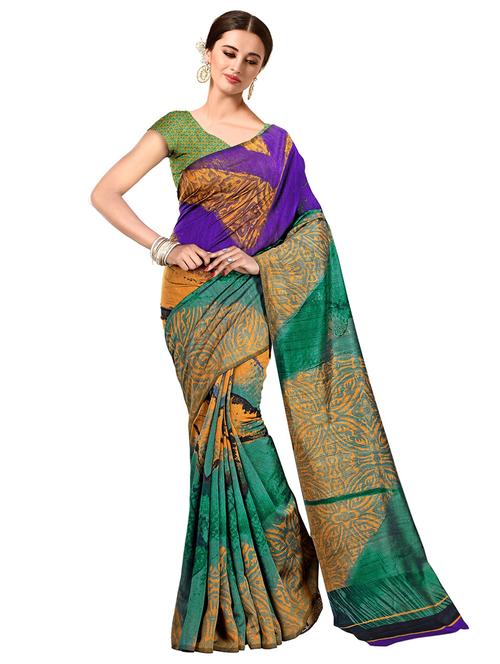 printed bhagalpuri saree with blouse - 15731341 - Standard Image - 1
