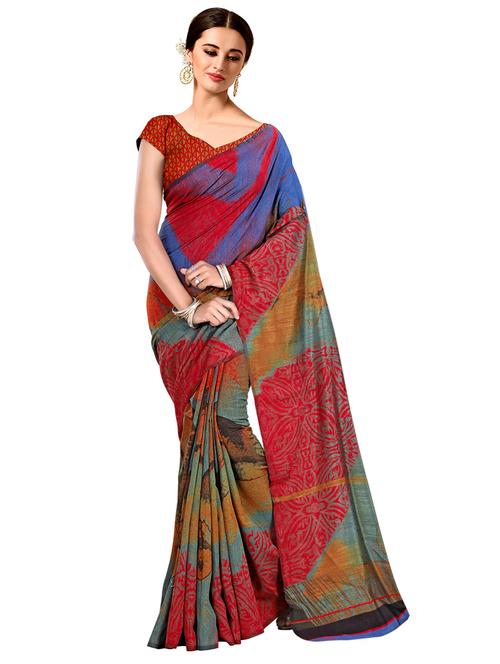 abstract bhagalpuri saree with blouse - 15731346 - Standard Image - 1