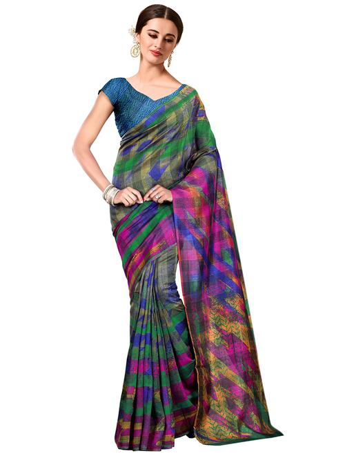 abstract bhagalpuri saree with blouse - 15731347 - Standard Image - 1