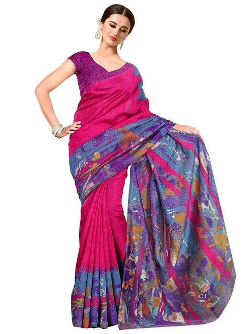 abstract bhagalpuri saree with blouse - 15731367 - Standard Image - 1