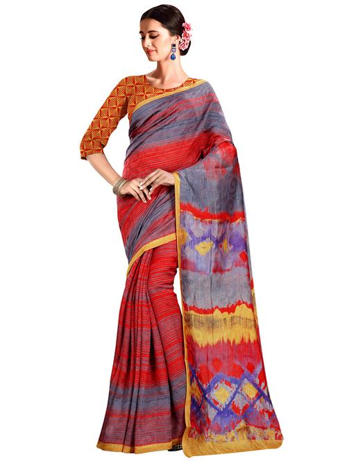printed bhagalpuri saree with blouse - 15731374 - Standard Image - 1