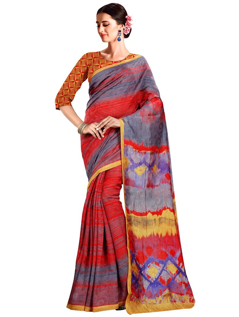 printed bhagalpuri saree with blouse - 15731374 - Zoom Image - 1