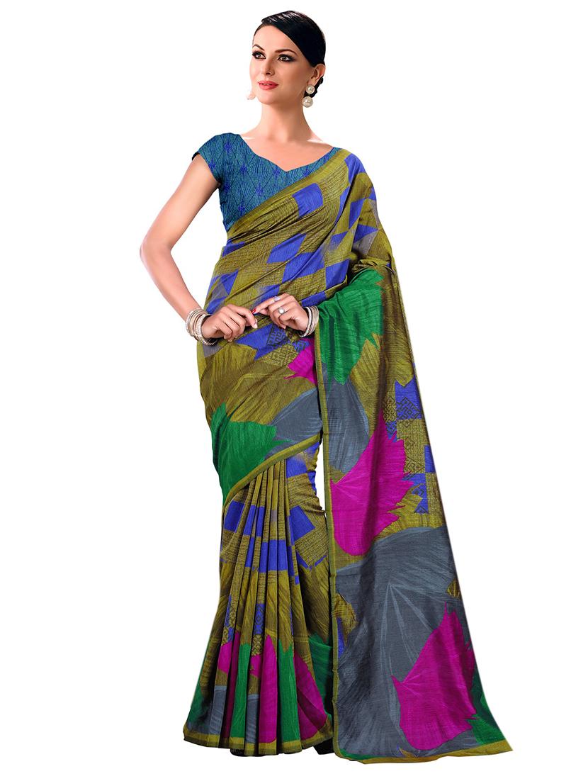 geometrical bhagalpuri saree with blouse - 15731382 - Zoom Image - 1