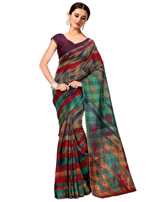 printed bhagalpuri saree with blouse - 15731385 - Standard Image - 1