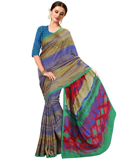 printed bhagalpuri saree with blouse - 15731387 - Standard Image - 1
