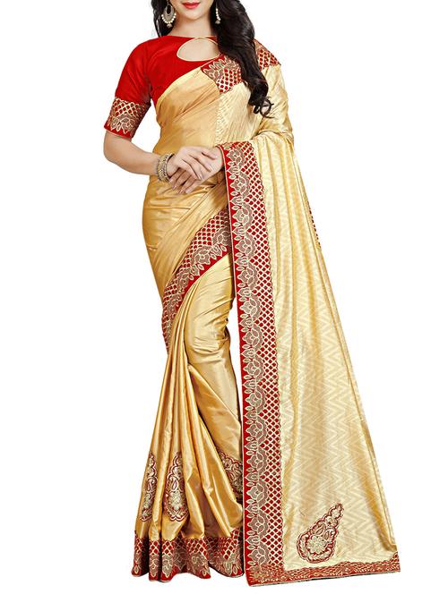 patchwork embroidered saree with blouse - 15731389 - Standard Image - 1