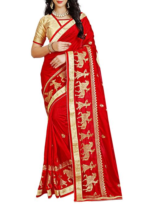 conversational embroidered saree with blouse - 15731417 - Standard Image - 1