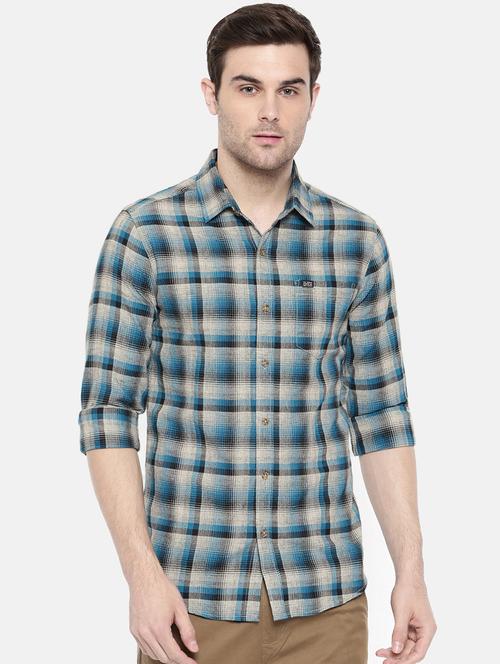 blue cotton casual shirt - 15731541 - Standard Image - 1