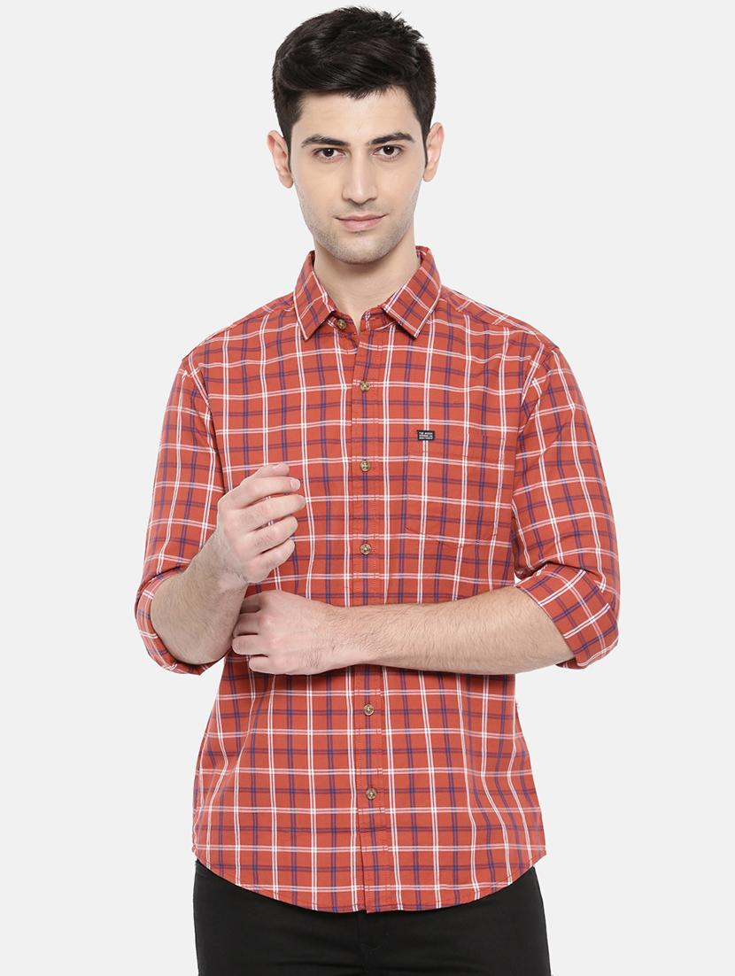 orange cotton casual shirt - 15731543 - Zoom Image - 1