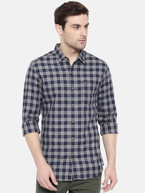blue cotton casual shirt - 15731549 - Standard Image - 1