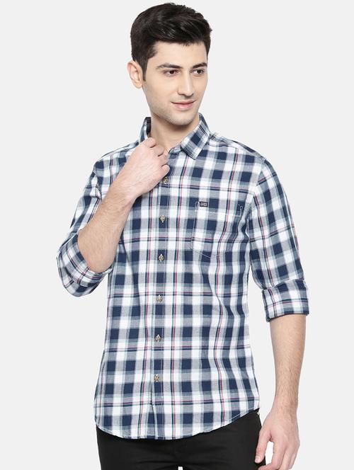blue cotton casual shirt - 15731550 - Standard Image - 1