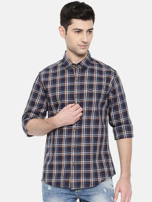 blue cotton casual shirt - 15731554 - Standard Image - 1