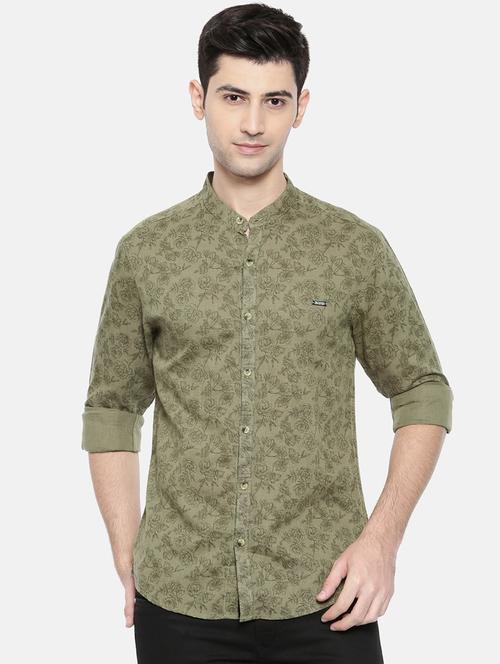 green cotton casual shirt - 15731556 - Standard Image - 1
