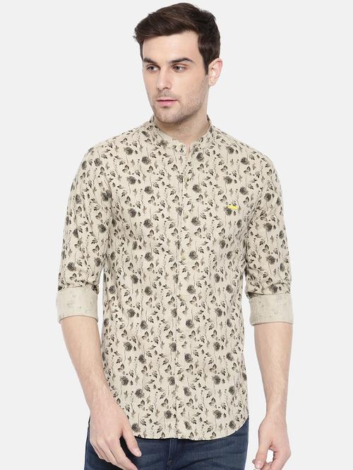 beige cotton casual shirt - 15731567 - Standard Image - 1