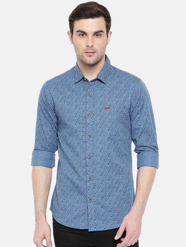 blue cotton casual shirt - 15731574 - Very Small Image - 1