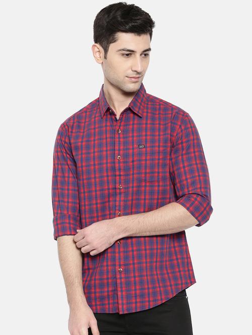 red cotton casual shirt - 15731576 - Standard Image - 1