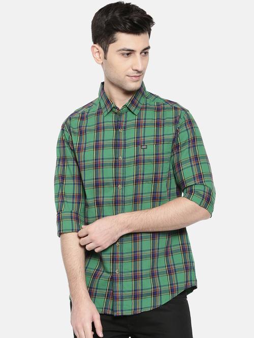 green cotton casual shirt - 15731581 - Standard Image - 1