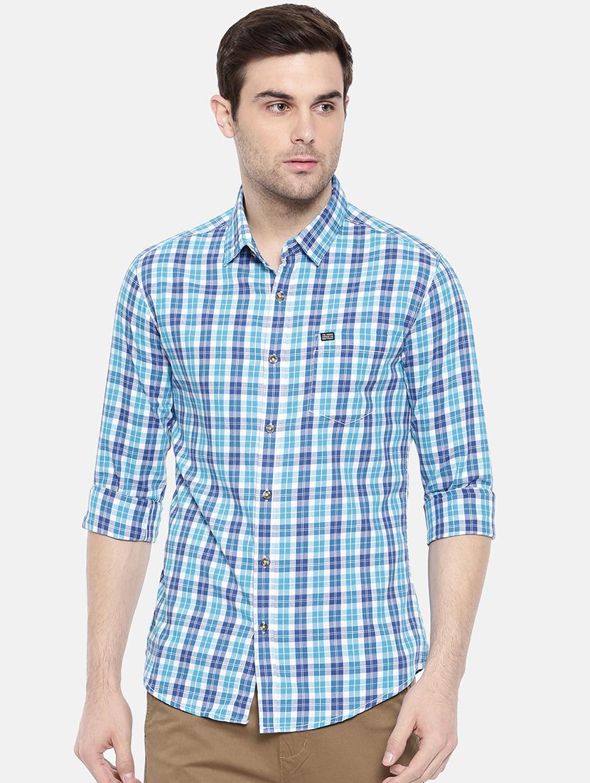 blue cotton casual shirt - 15731582 - Zoom Image - 1