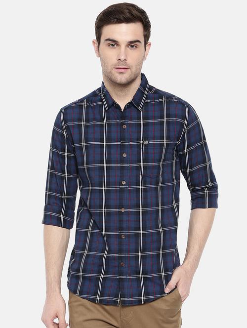 blue cotton casual shirt - 15731585 - Standard Image - 1