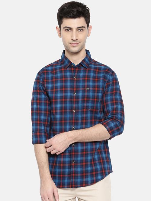 blue cotton casual shirt - 15731589 - Standard Image - 1