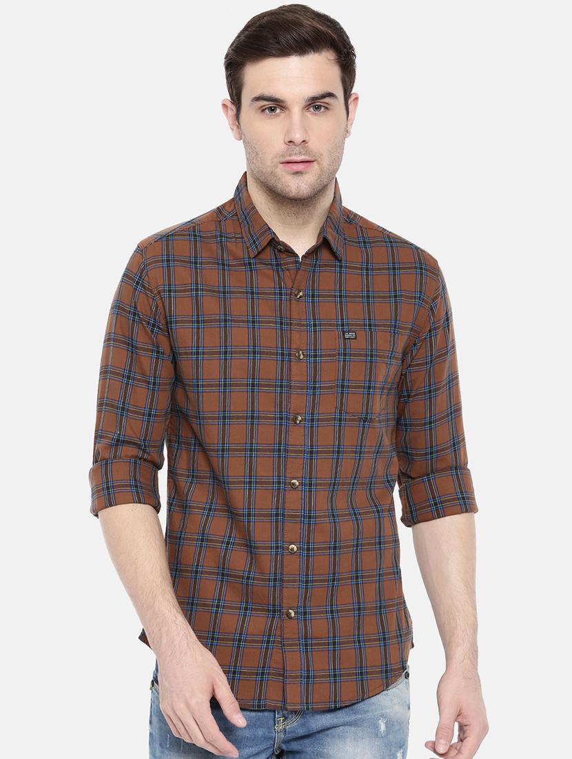 brown cotton casual shirt - 15731590 - Zoom Image - 1
