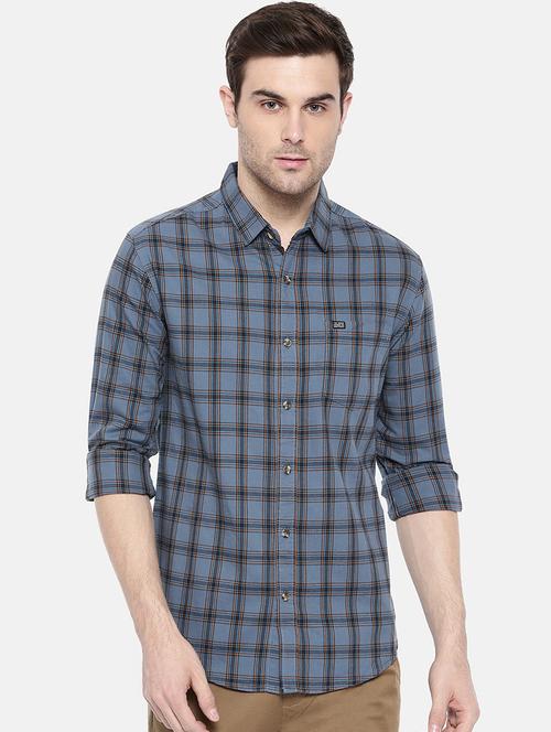 blue cotton casual shirt - 15731591 - Standard Image - 1