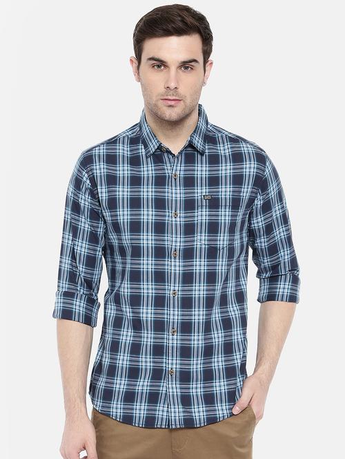blue cotton casual shirt - 15731592 - Standard Image - 1