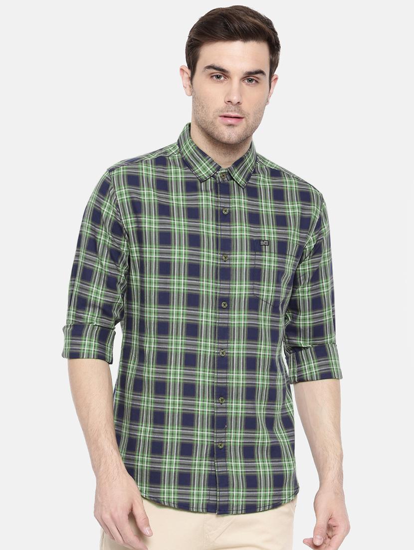 blue cotton casual shirt - 15731593 - Zoom Image - 1