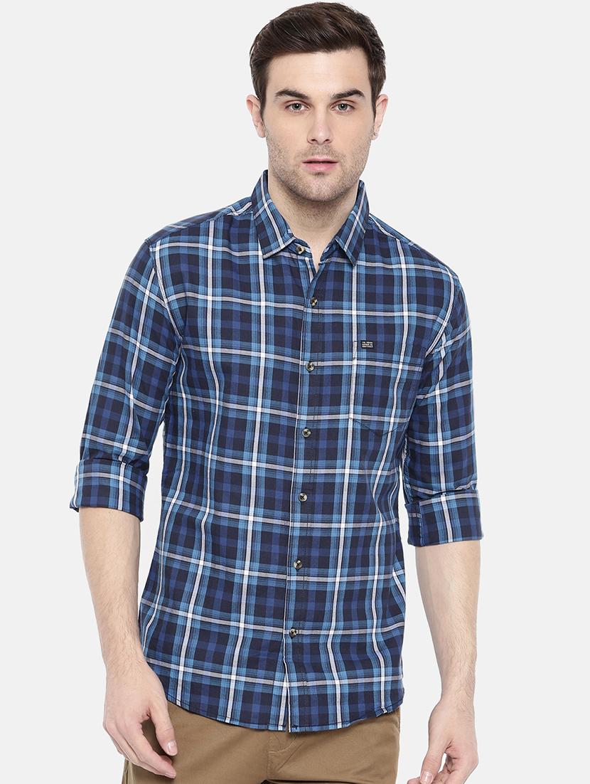blue cotton casual shirt - 15731594 - Zoom Image - 1