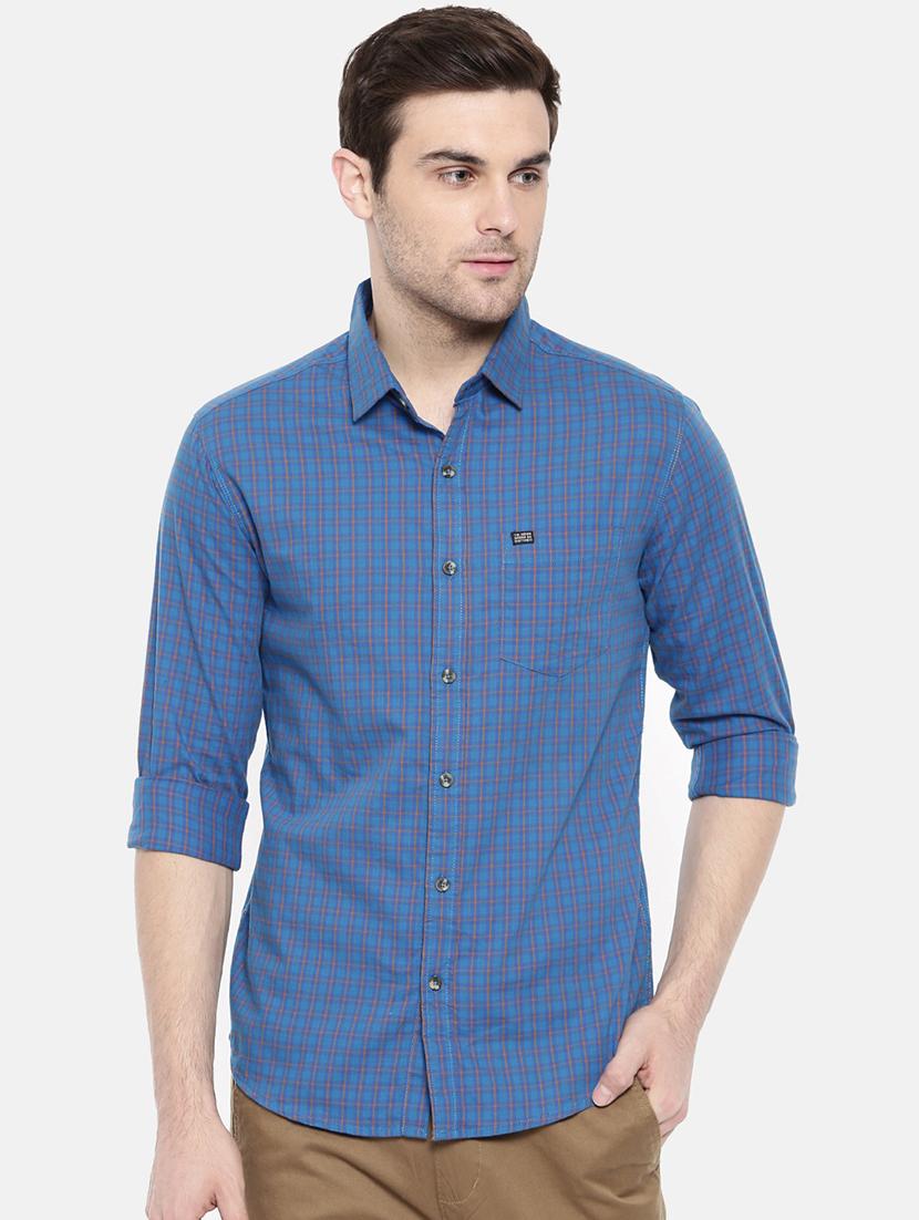 blue cotton casual shirt - 15731597 - Zoom Image - 1