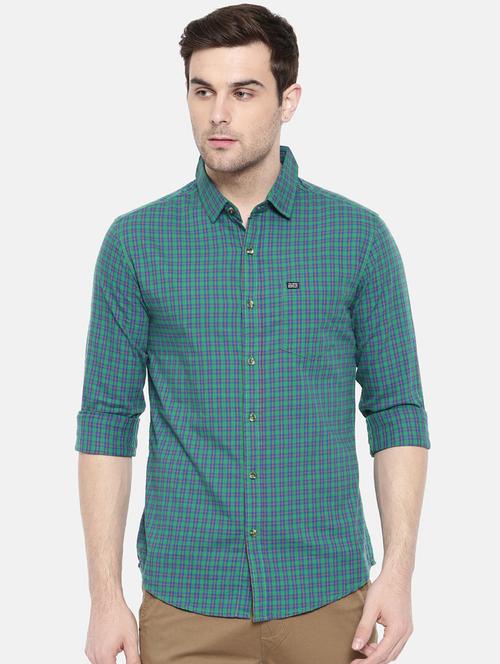 green cotton casual shirt - 15731598 - Standard Image - 1