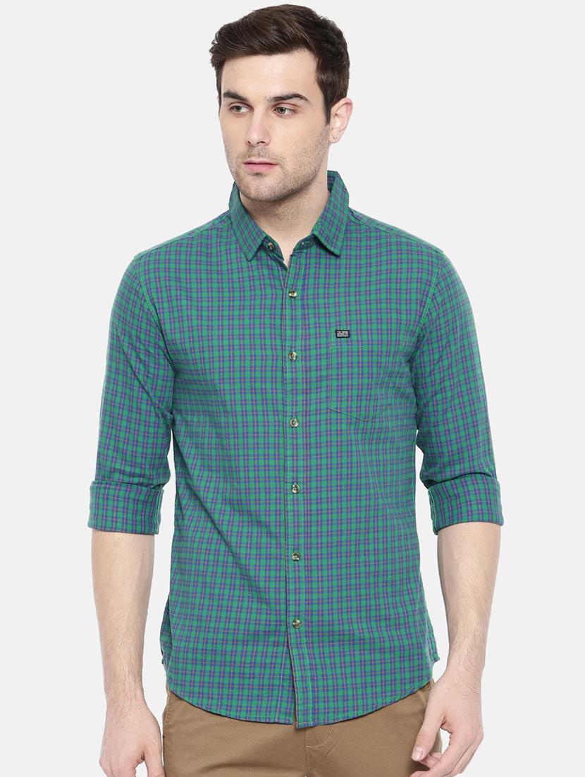 green cotton casual shirt - 15731598 - Zoom Image - 1
