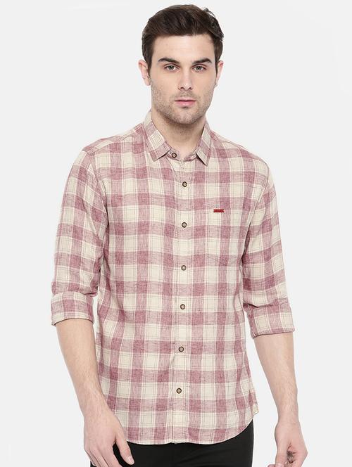 red cotton casual shirt - 15731615 - Standard Image - 1