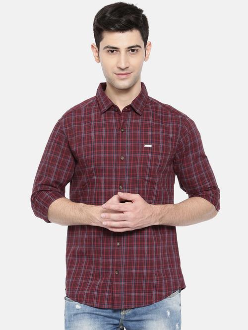 red cotton casual shirt - 15731617 - Standard Image - 1