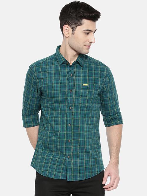 green cotton casual shirt - 15731618 - Standard Image - 1