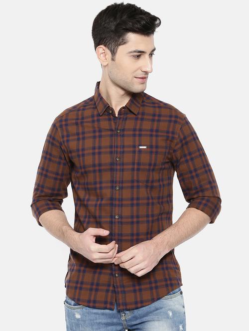 brown cotton casual shirt - 15731620 - Standard Image - 1