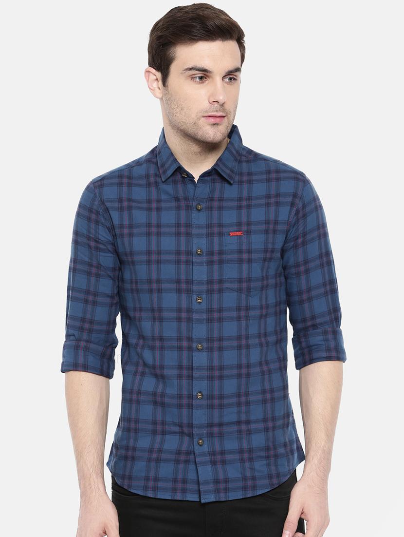 blue cotton casual shirt - 15731621 - Zoom Image - 1
