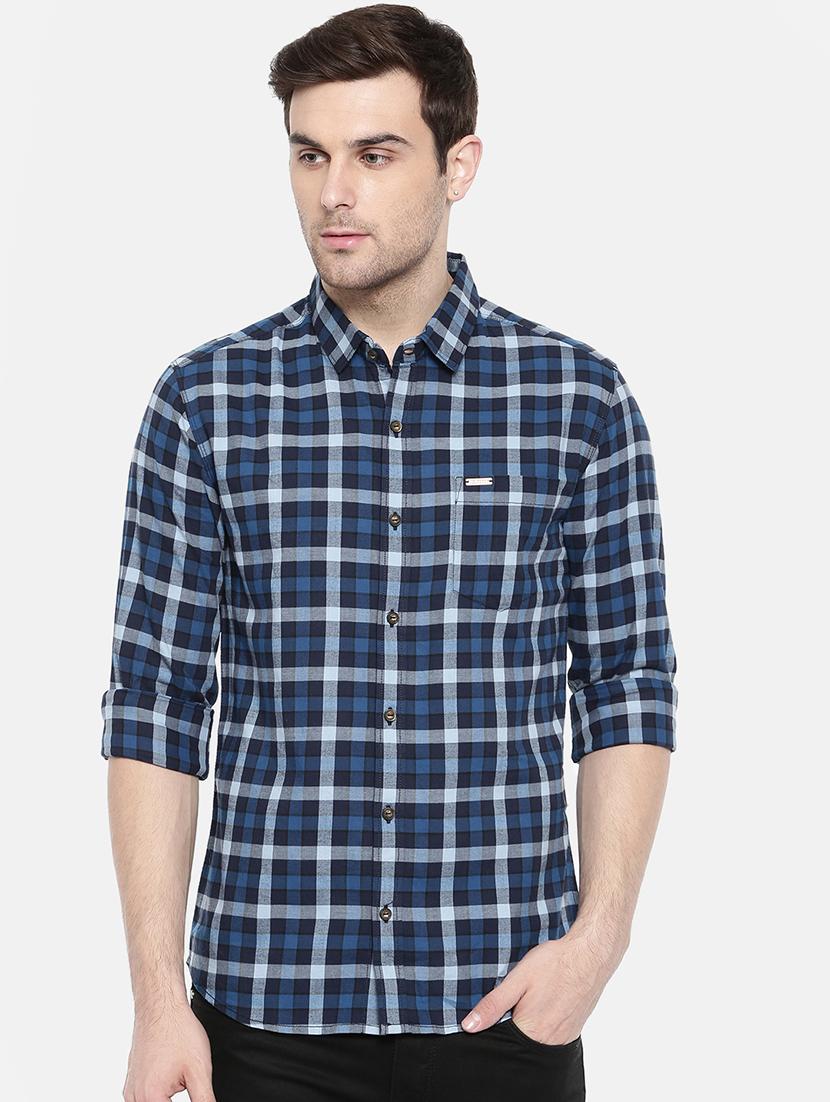 blue cotton casual shirt - 15731623 - Zoom Image - 1