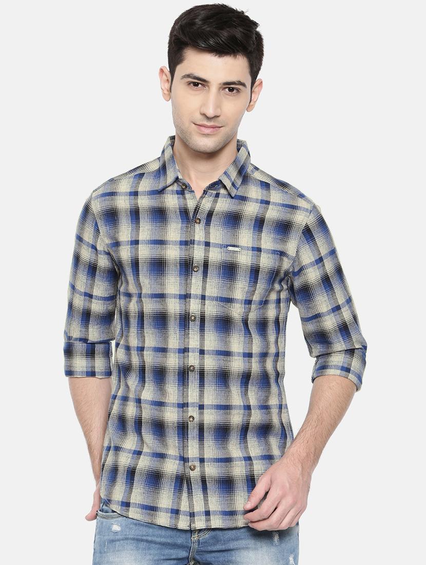 blue cotton casual shirt - 15731624 - Zoom Image - 1