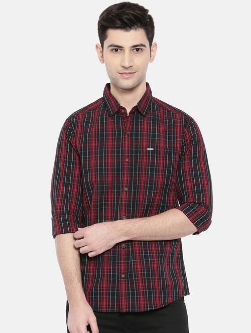 red cotton casual shirt - 15731625 - Standard Image - 1