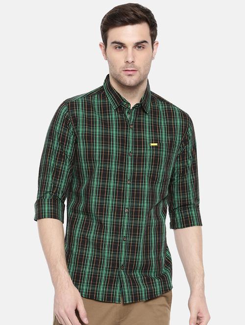 green cotton casual shirt - 15731626 - Standard Image - 1